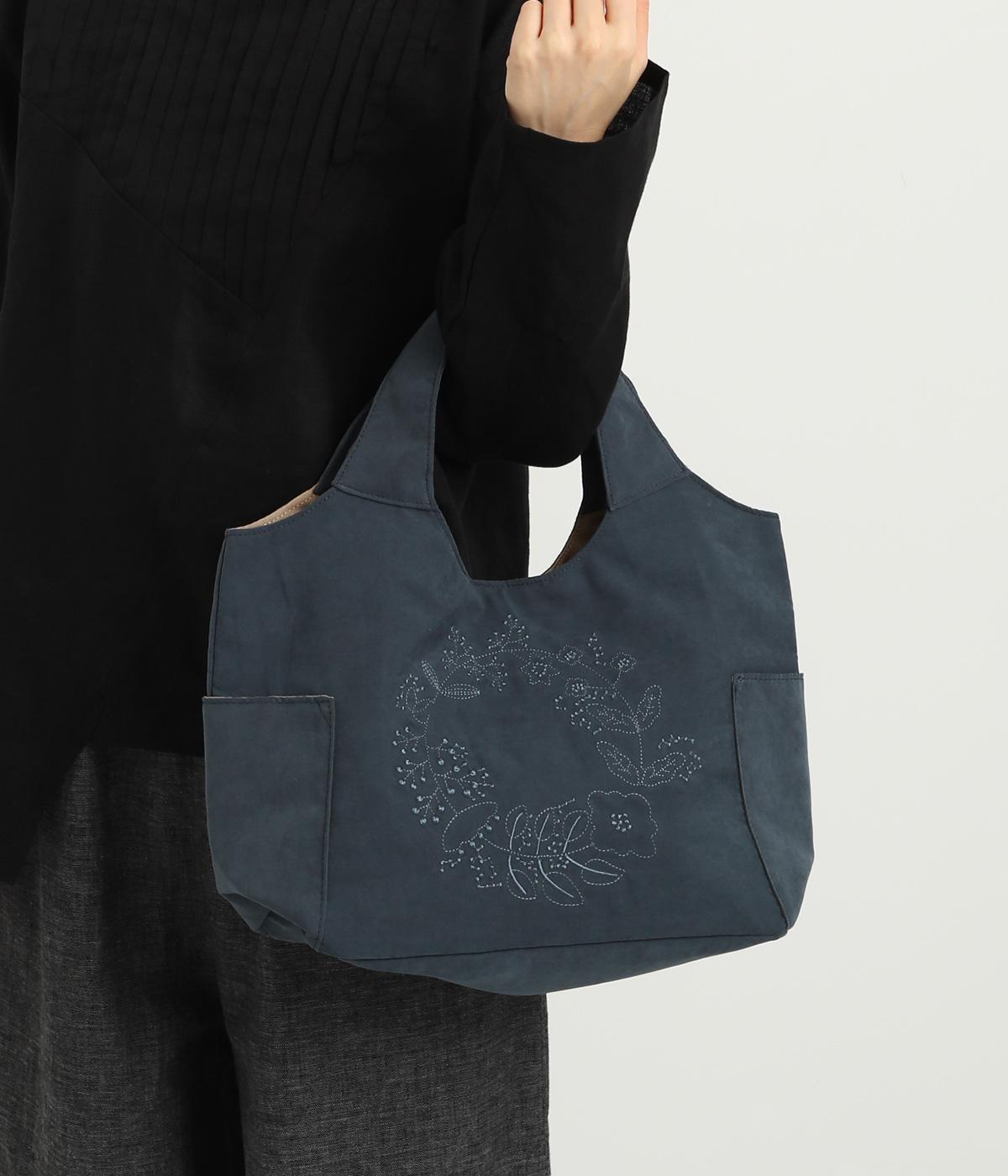 ピーチスキン風刺繍クリテトート(ネイビー-ONESIZE)