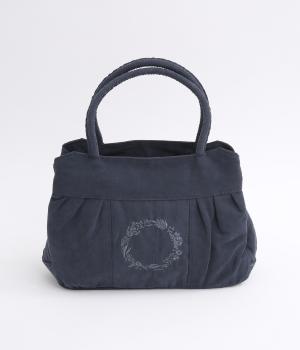 ピーチスキン風　ポリエステル　あおり　トートバッグ(ネイビー-ONESIZE)