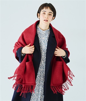 ラプアンカンクリ　ポケットショール　UNI(ダークレッド-ONESIZE)