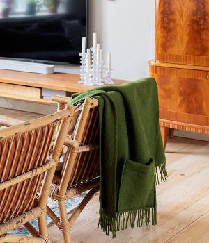 ラプアンカンクリ　ポケットショール　UNI(オリーブ-ONESIZE)