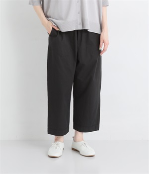 コットンダンプワッシャーテーパードパンツ(ブラック-ONESIZE)