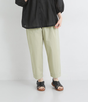 コットンダンプワッシャーテーパードパンツ(セージ-ONESIZE)