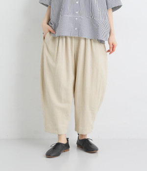 コットンリネンツイルビックポケットワイドパンツ(キナリ-ONESIZE)