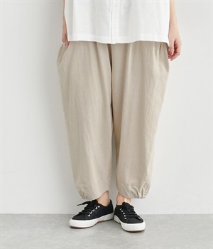 コットンリネンツイルサイドポケットテーパードパンツ(キナリ-ONESIZE)