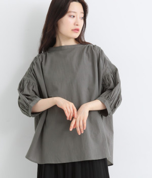2wayギャザーブラウス(チャコール-ONESIZE)