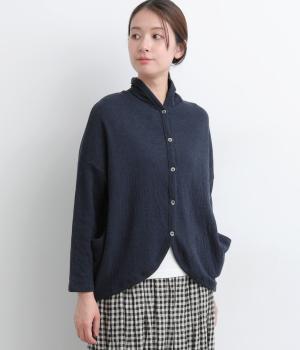 接結スーピマコットンカーディガン(ネイビー-F)