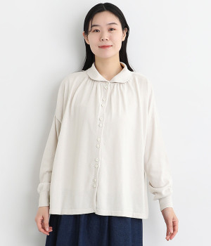 2wayワイドニットブラウス(ライトベージュ-ONESIZE)