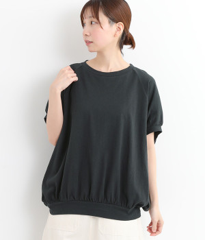 コットン空紡糸天竺ワイドプルオーバー(チャコール-ONESIZE)