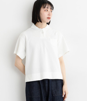 コットンチビポケポロシャツ(オフホワイト-ONESIZE)