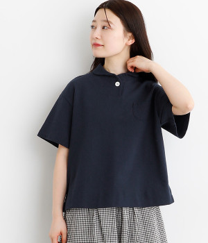 コットンチビポケポロシャツ(ネイビー-ONESIZE)