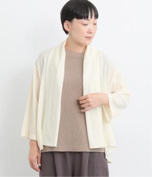 コットンシフォンボイル上下2wayトッパーカーディガン(アイボリー-ONESIZE)