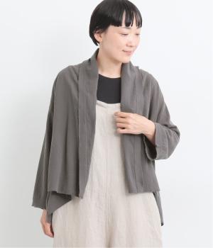 コットンシフォンボイル上下2wayトッパーカーディガン(チャコール-ONESIZE)