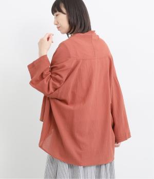 コットンシフォンボイル上下2wayトッパーカーディガン(テラコッタ-ONESIZE)