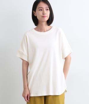 コットンリネンミラノリブドルマンワイドプルオーバー(オフホワイト-ONESIZE)