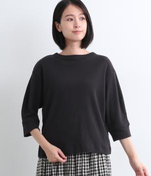 コットンリネンミラノリブ2wayカーディガン(ブラック-ONESIZE)