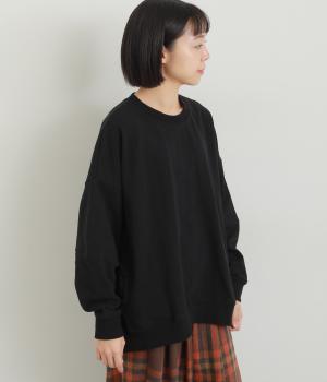 度詰めミニ裏毛　サイドポケットプルオーバー(ブラック-F)