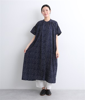 ランダムポリ ドット柄ワンピース(ネイビー系-ONESIZE)