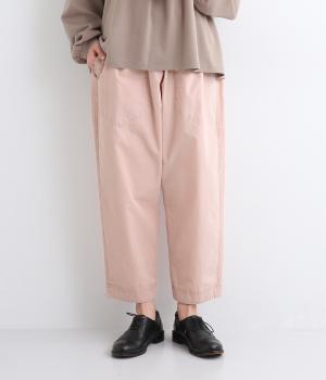 コットンダンプピグメントバイオ加工コクーンパンツ(ライトピンク-F)