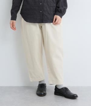 コットンコーデュロイ　テーパードパンツ(オフホワイト-F)