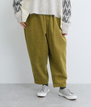 コットンコーデュロイ　テーパードパンツ(マスタード-F)