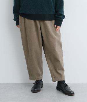 コットンコーデュロイ　テーパードパンツ(モカ-F)