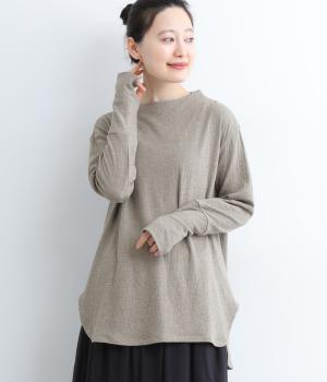 接結スーピマコットンサムホール付ボトルネックカットソー