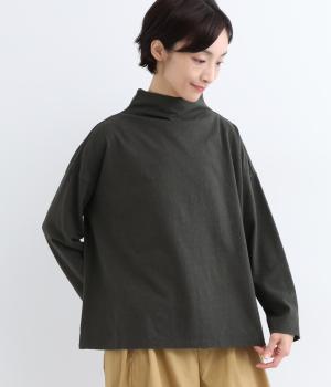 ヘンプジャージーハイネックステッチプルオーバー(スミクロ-F)