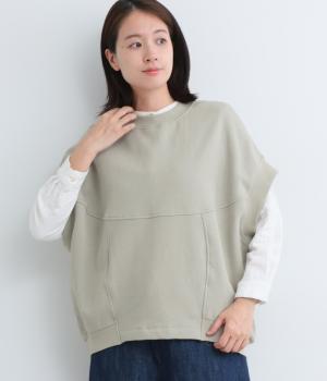 コットンリネンミニ裏毛　切替えベスト