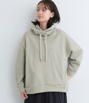 コットンリネンミニ裏毛　フーディー(ライトグレー-F)