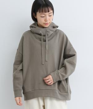 コットンリネンミニ裏毛　フーディー(グレーモカ-F)
