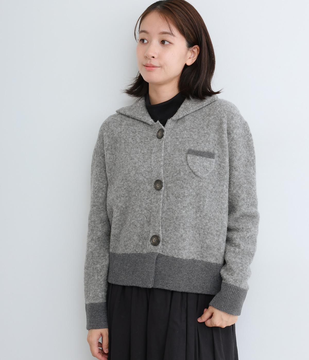 ブークレヤーン　ニットカーディガン(グレー-F)