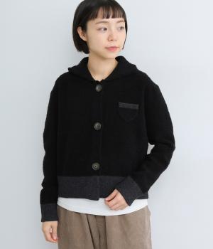 ブークレヤーン　ニットカーディガン(ブラック-F)