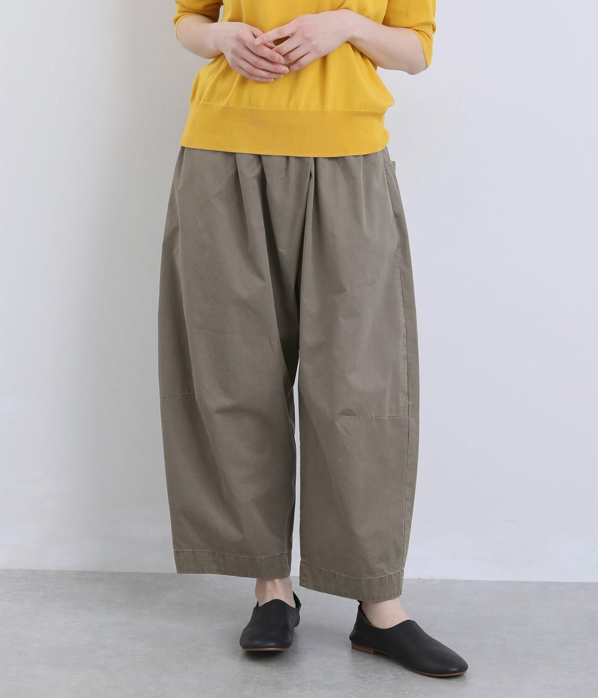 コットンツイル高密度ピグメントバイオウオッシュ加工 クロスパンツ(モカグレー-F)