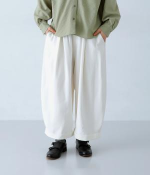 リネンコットンカツラギ　ワイドパンツ