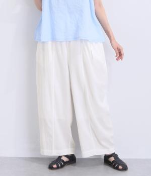 コットンリネンガーゼ　デザインポケットパンツ(オフホワイト-F)