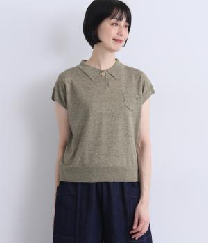 チビポケポロシャツニット(グリーン-F)