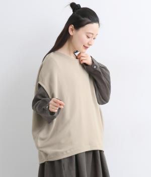 パイル裏毛　バックスリットベスト