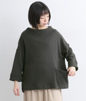 パイル裏毛　ルーズポケットプルオーバー(チャコール-F)