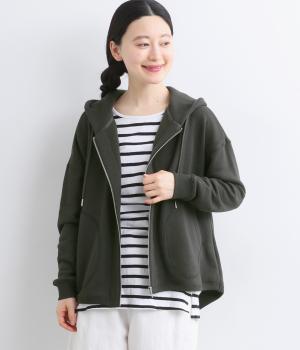 パイル裏毛　ジップパーカー(チャコール-F)