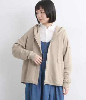 パイル裏毛　ジップパーカー(サンドベージュ-F)