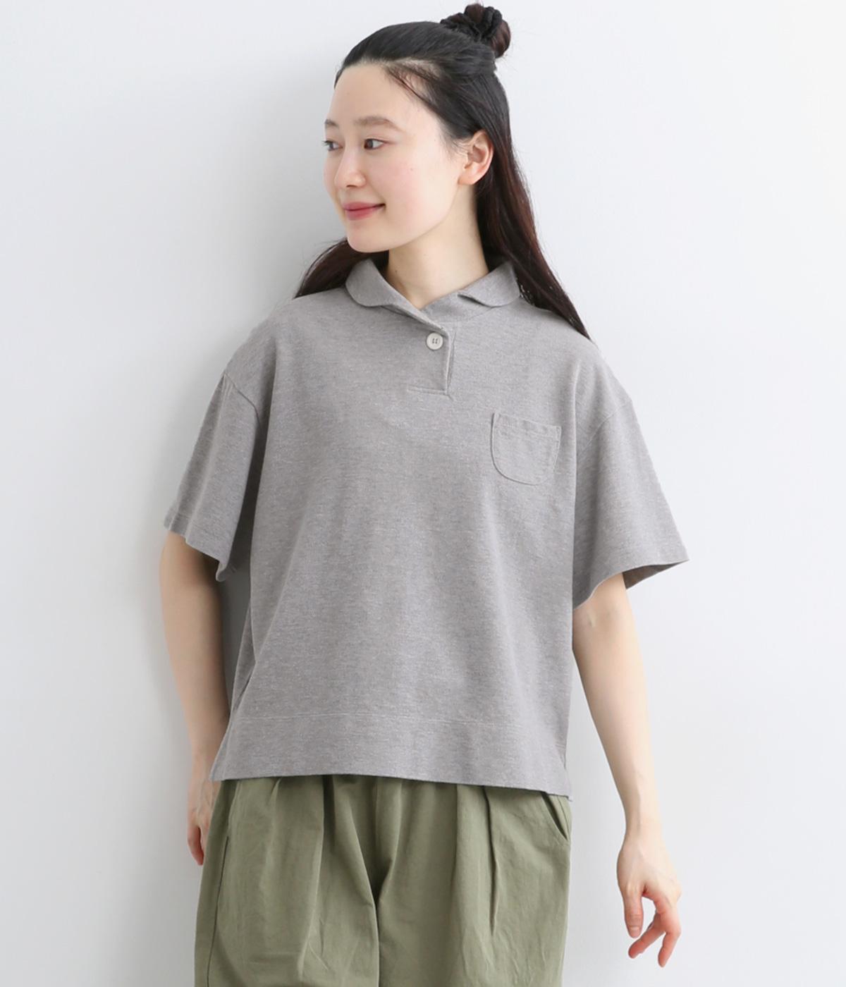 コットンカノコポロシャツ(グレー-F)