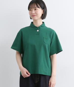 コットンカノコポロシャツ(ダークグリーン-F)