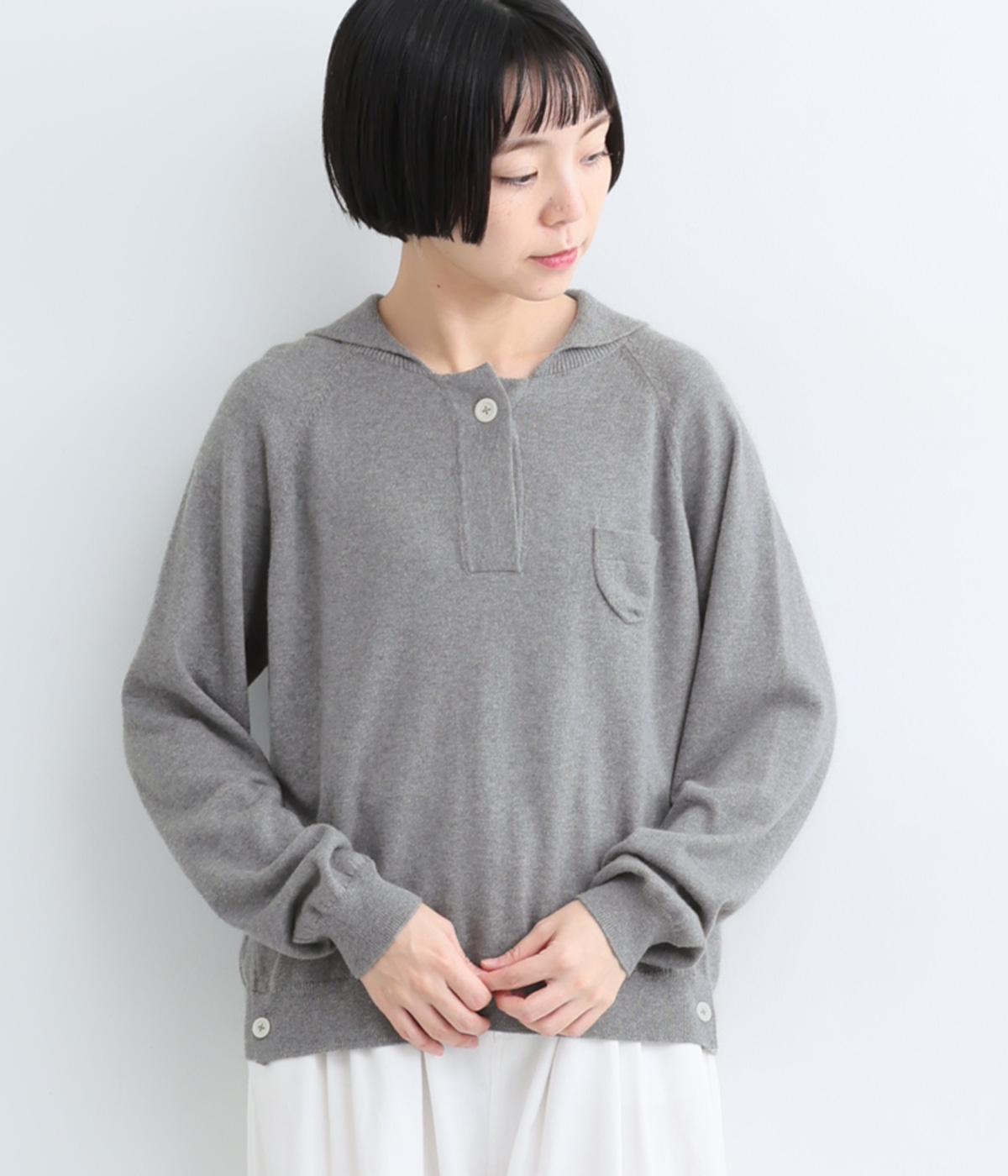 コットンカシミヤ襟付きニットプルオーバー｜TANG（タング）の商品詳細