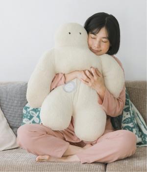 【フニオ】抱き枕　Lサイズ（全長75cm）　ふわふわ 人型クッション（アイボリー・L）