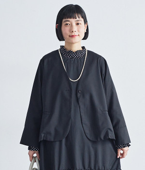 別注｜ノーカラージャケット(ブラック-ONESIZE)