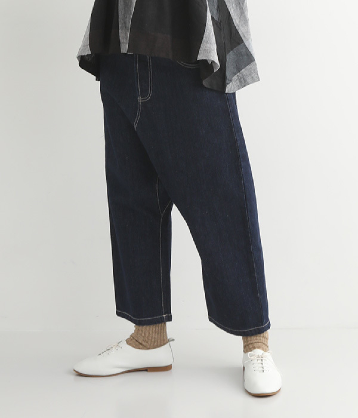 デニムサルエルパンツ(インディゴ-M)