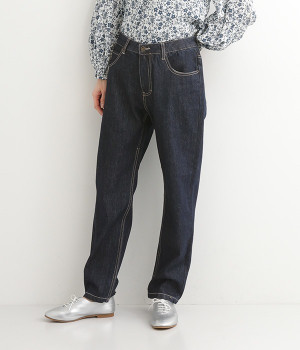 デニムストレートパンツ(インディゴ-L)