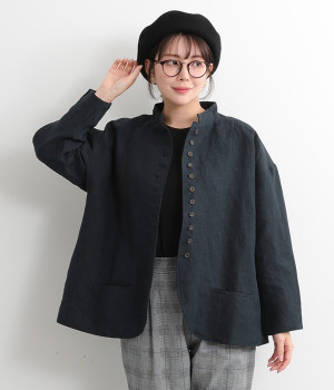 9番手リネン　多ボタンジャケット