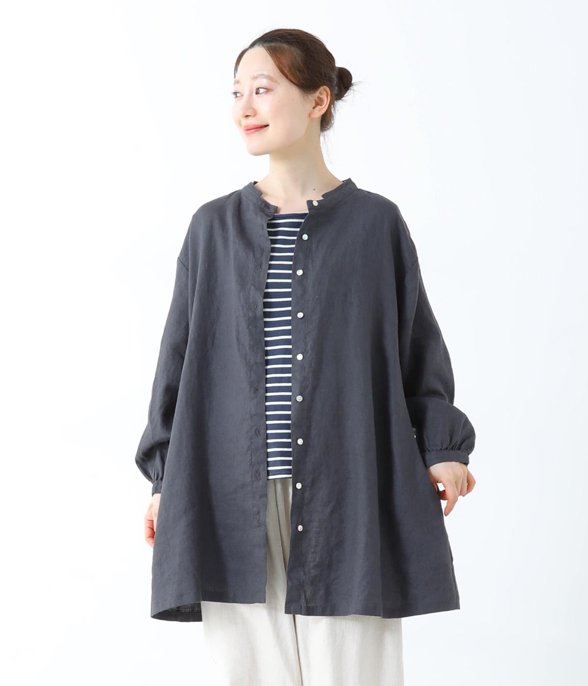 チビスタンド襟チュニック(アッシュグリーン-F)