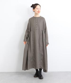 2WAY　前ヘンリーワンピース(チャコール-F)